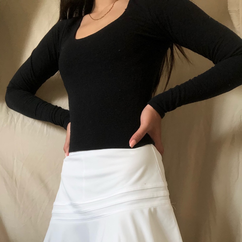 Black Long Sleeve Abercrombie & Fitch Crop Top